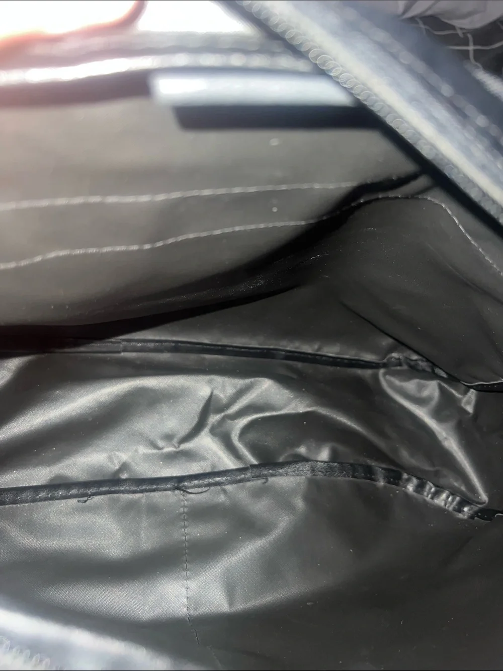 Longchamp Black Messenger Bag with Tan Trim